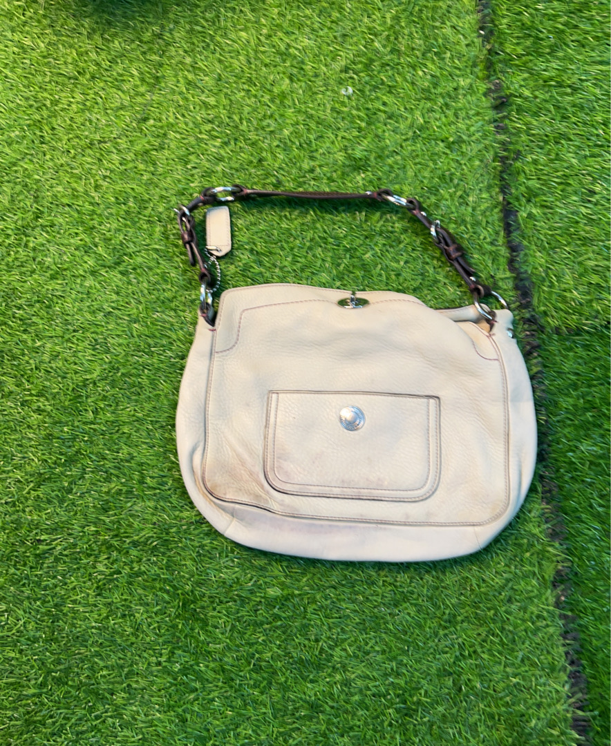 Beige Leder Schultertasche