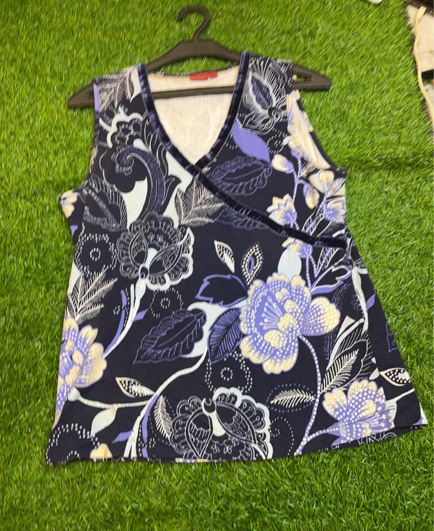 Blusa senza maniche stampata Versace