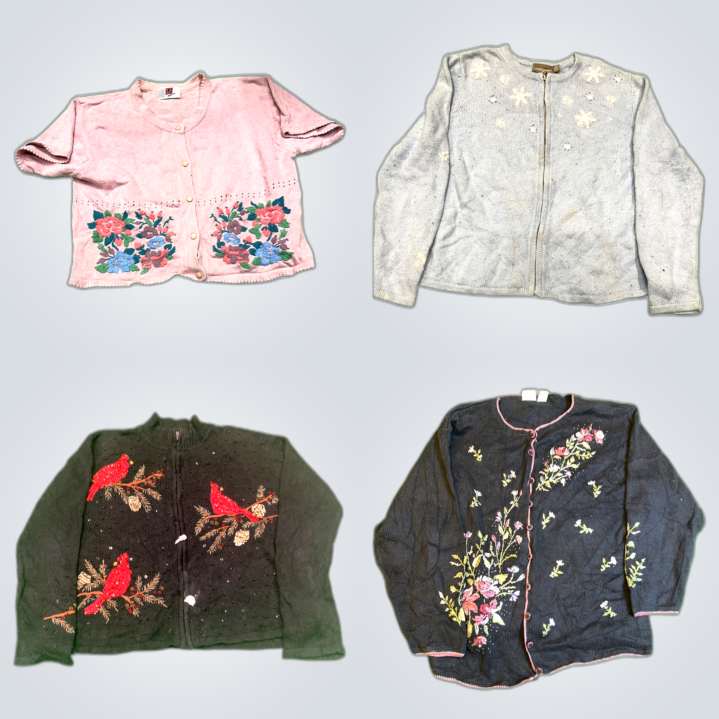 Embroidered Cardigan Bundle: Segue, Fiara, H&M & M..
