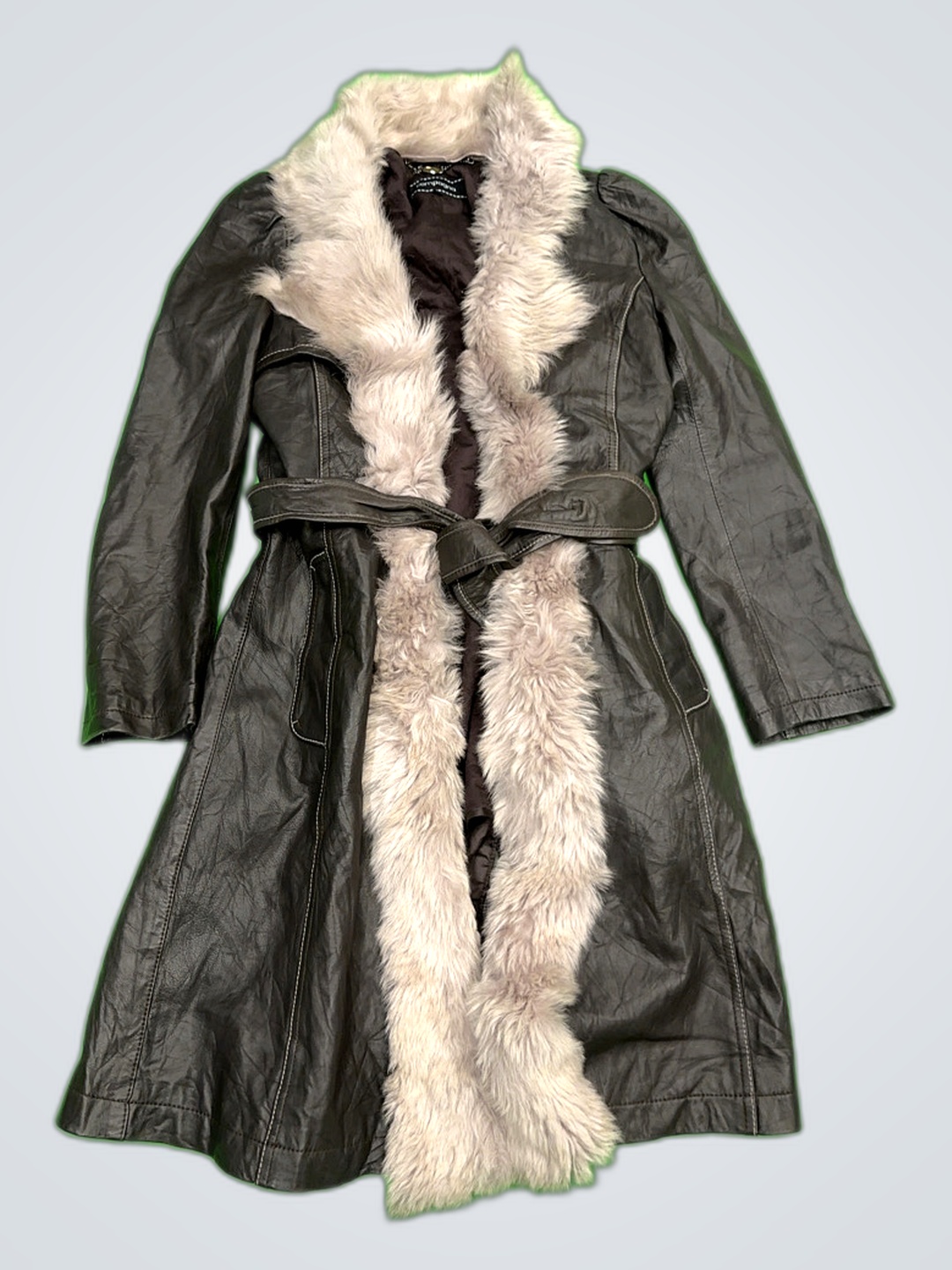 manteau trench en fausse fourrure compagna