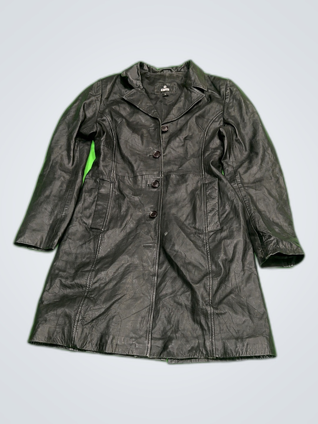 Black Leather Trench Coat