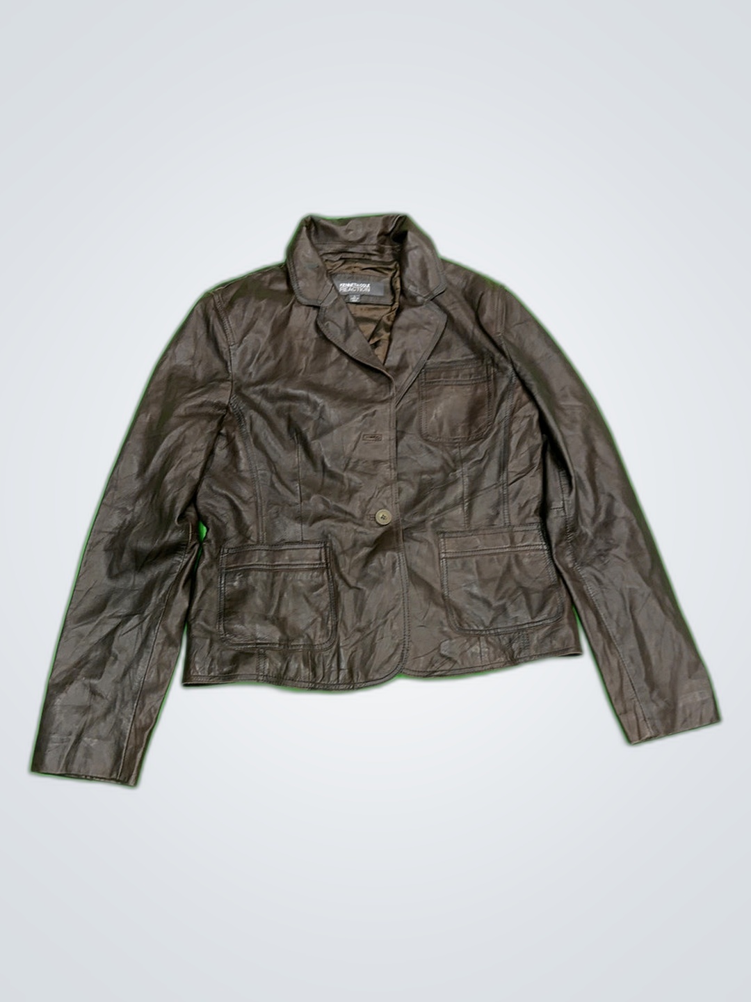 Veste en cuir marron Kenneth Cole Reaction