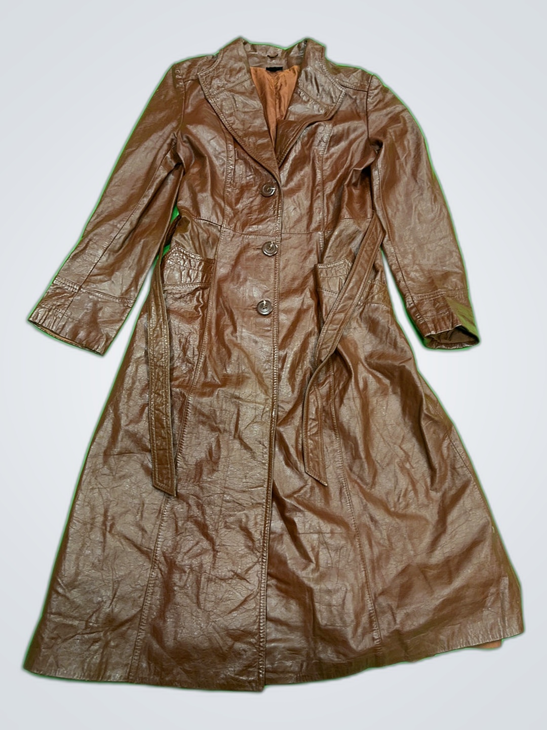 Trench en cuir marron