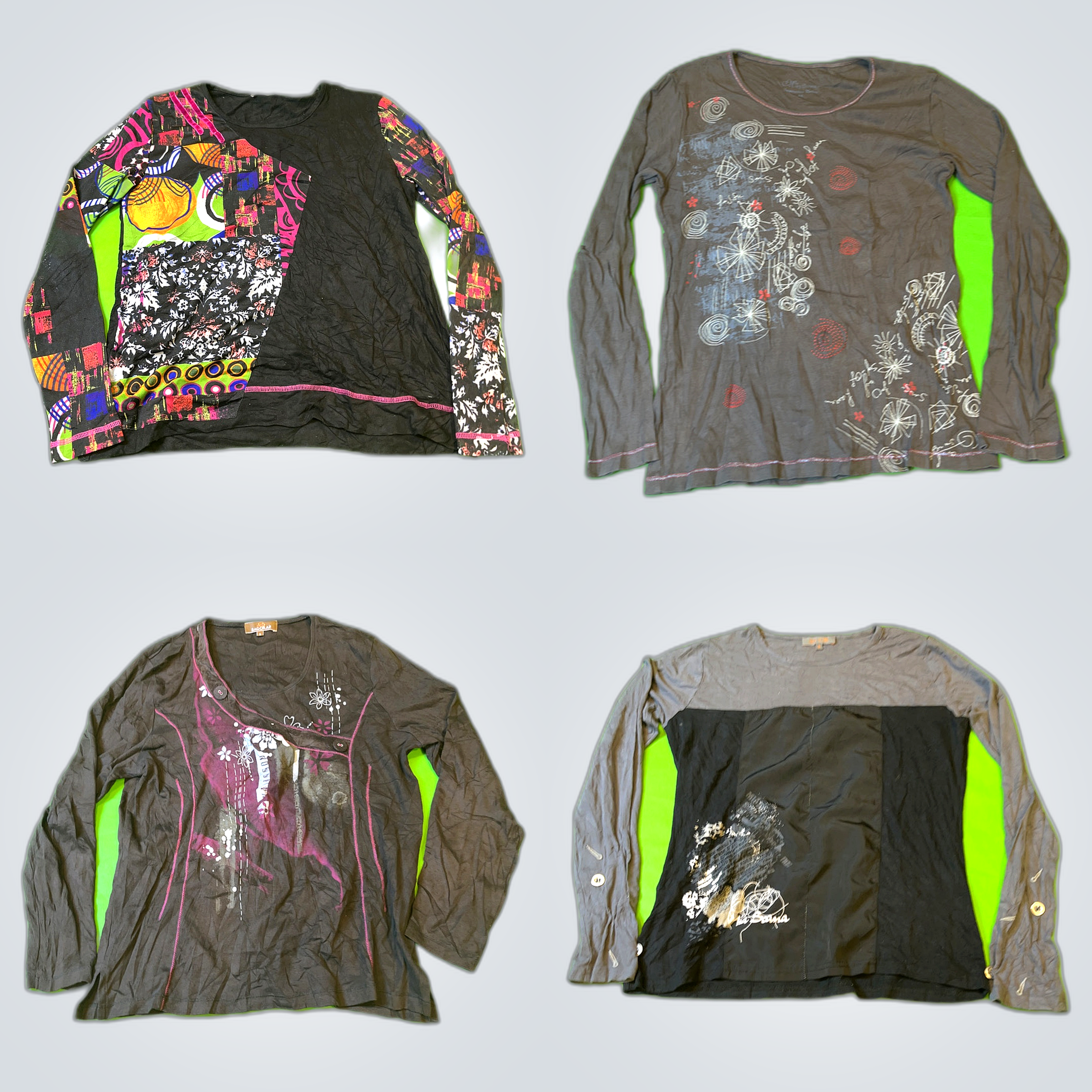Y2K Printed Long Sleeve Blouses