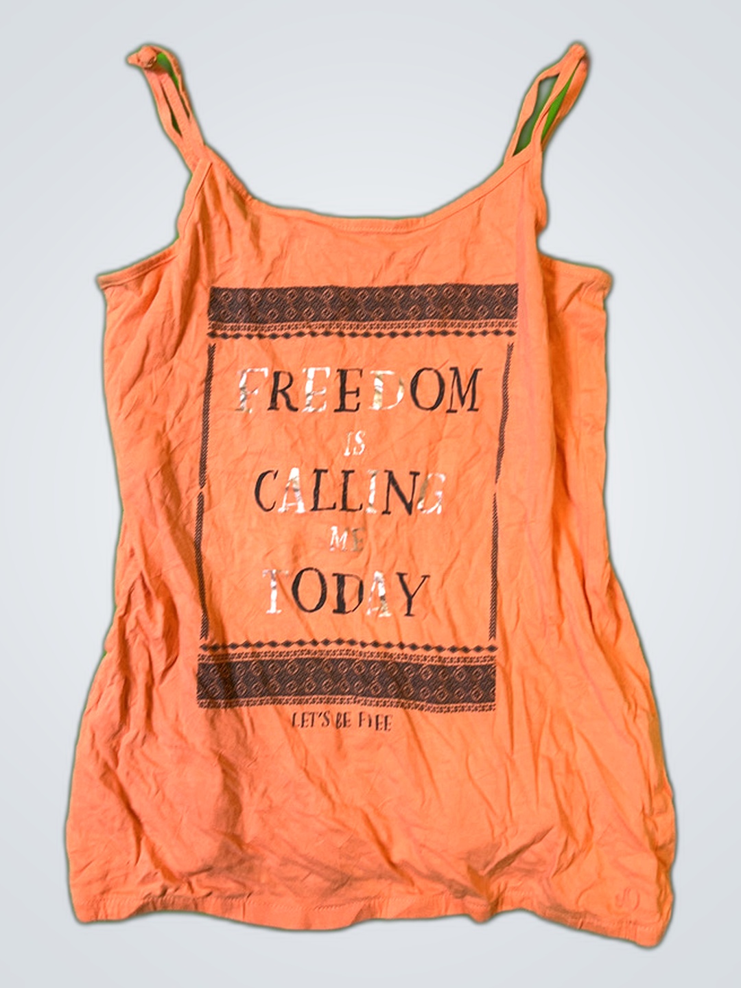 Top sin mangas gráfico naranja