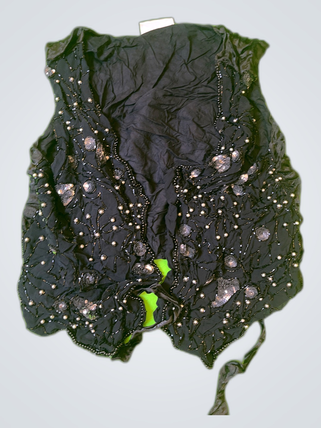 Laura Biagiotti Black Beaded Fringe Vest