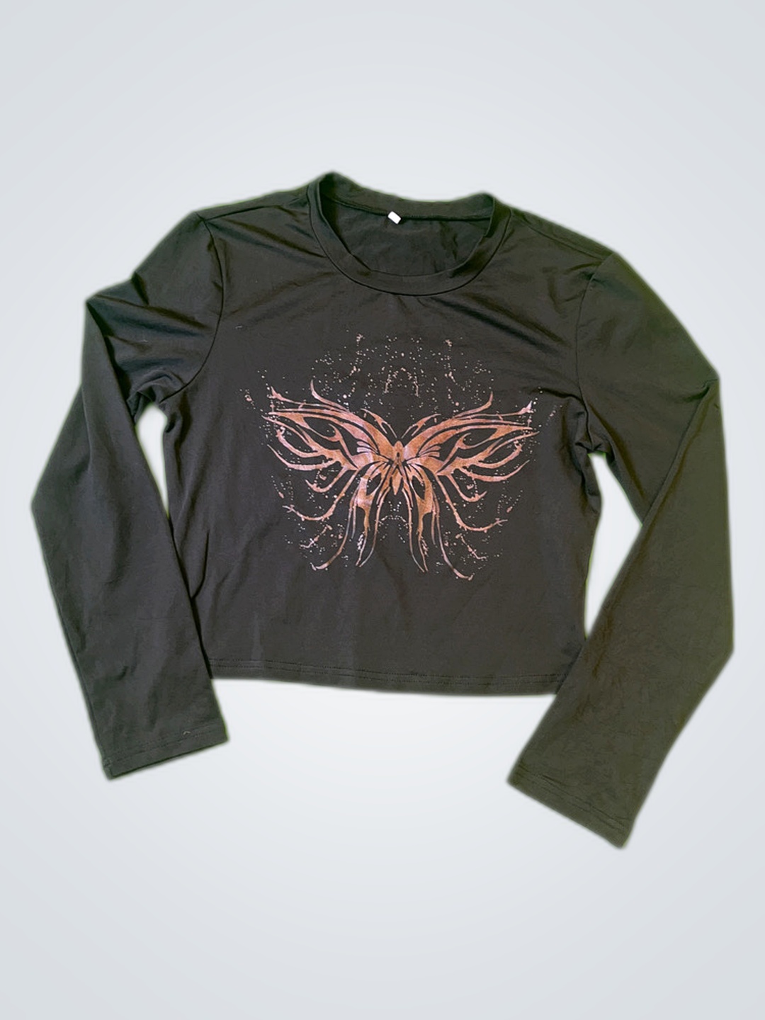 Cropped Long Sleeve Graphic T-Shirt