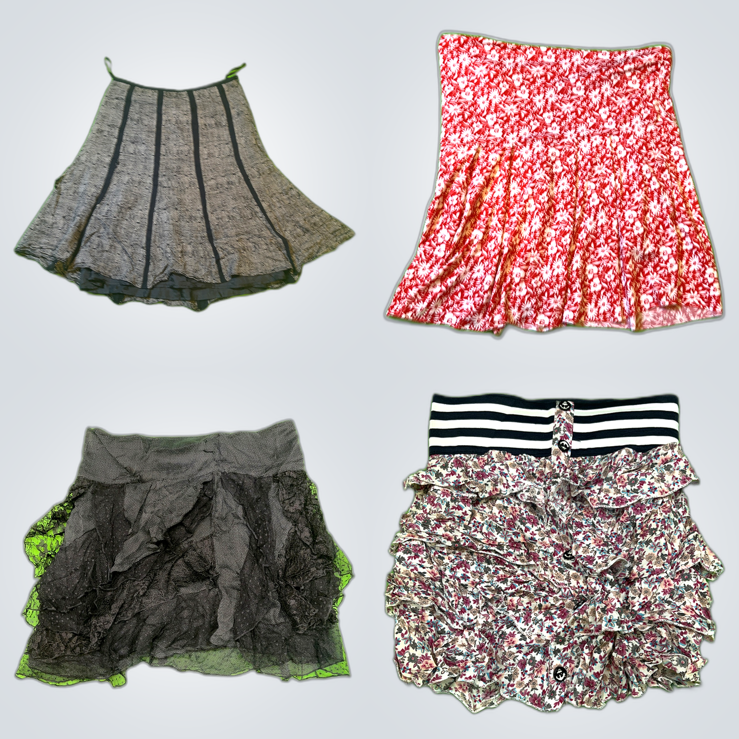 Skirt Bundle: 6-Piece Mix of Mini, Ruffle & Lace S..