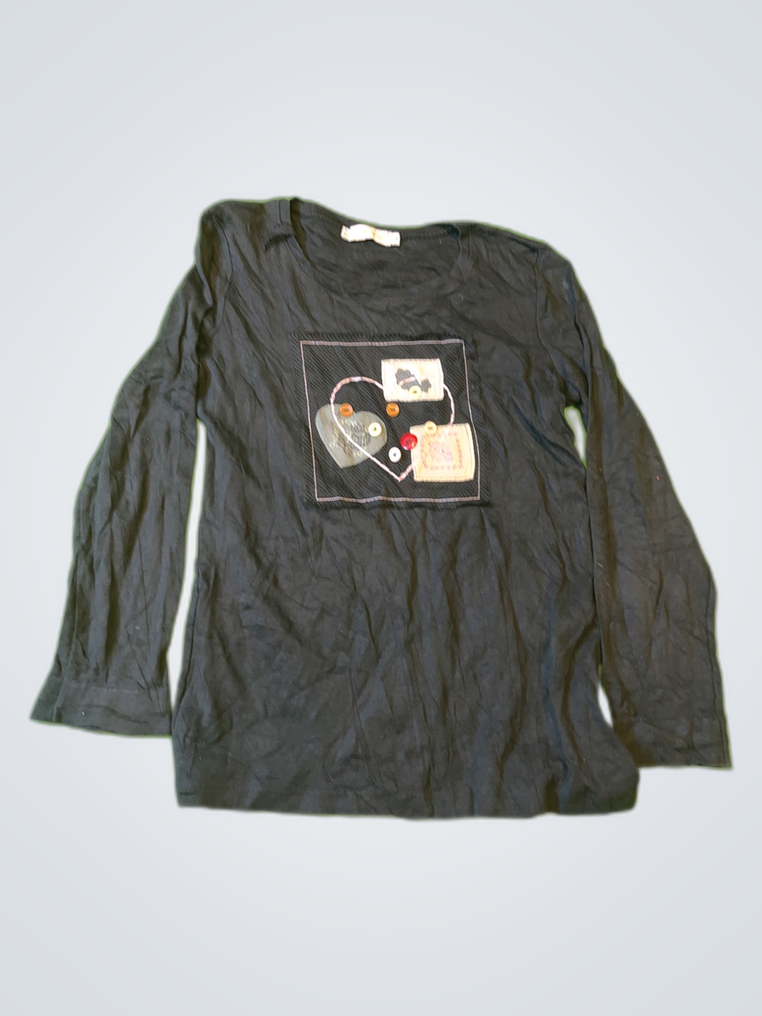 Cache Cache Black Long Sleeve Graphic T-..