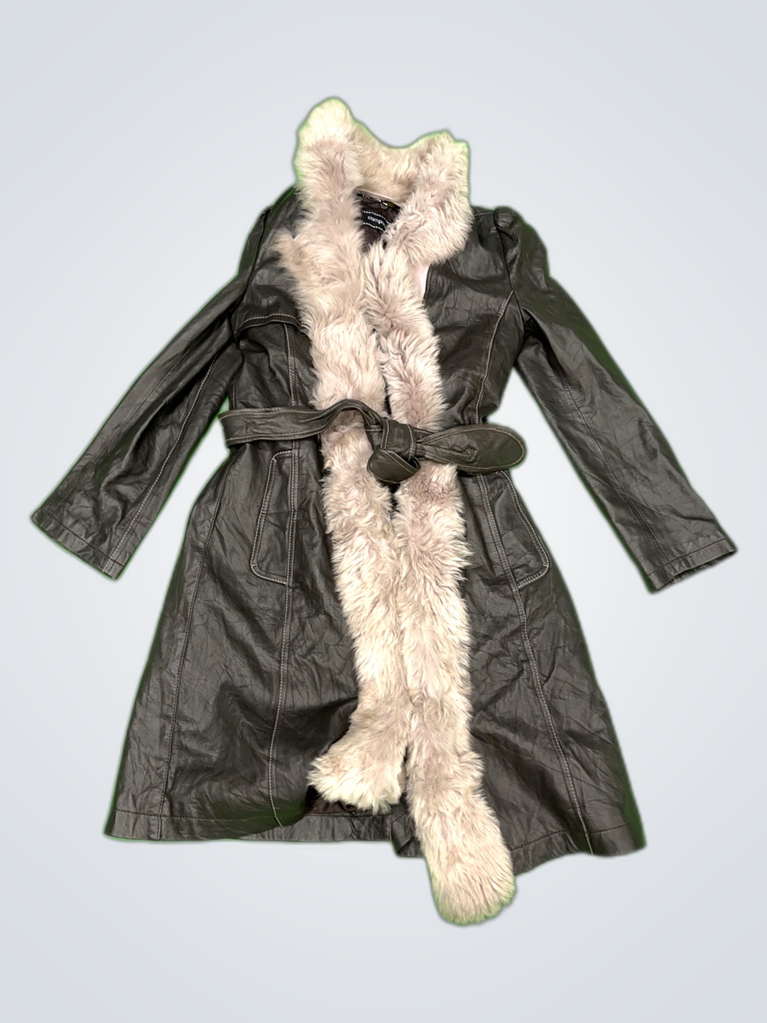 Companoa Fur Trim Lederjacke