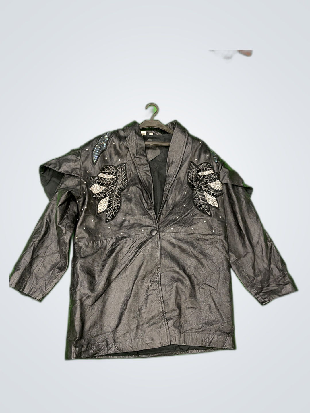 Schwarze Lederjacke