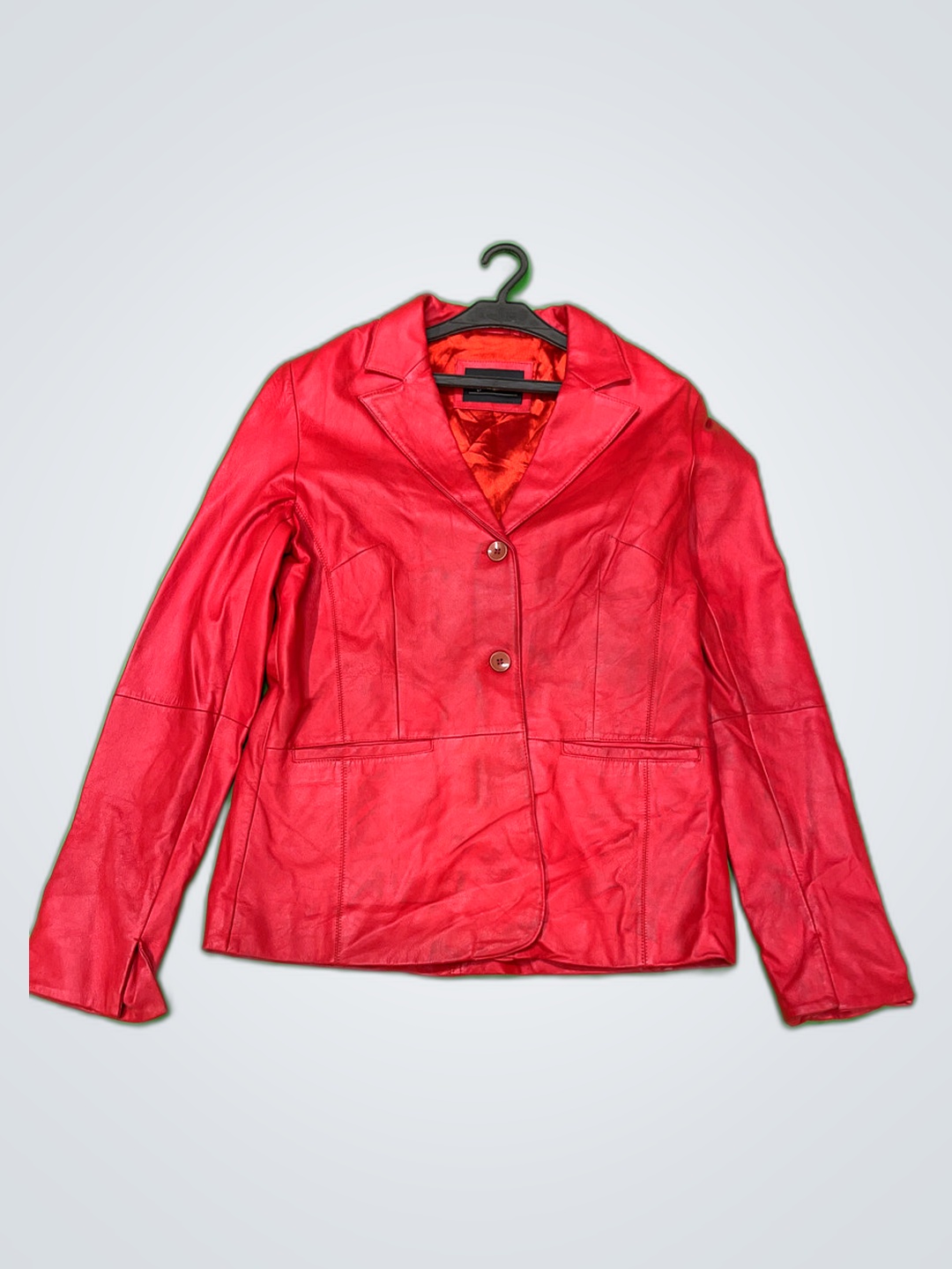 Veste en cuir rouge Joy