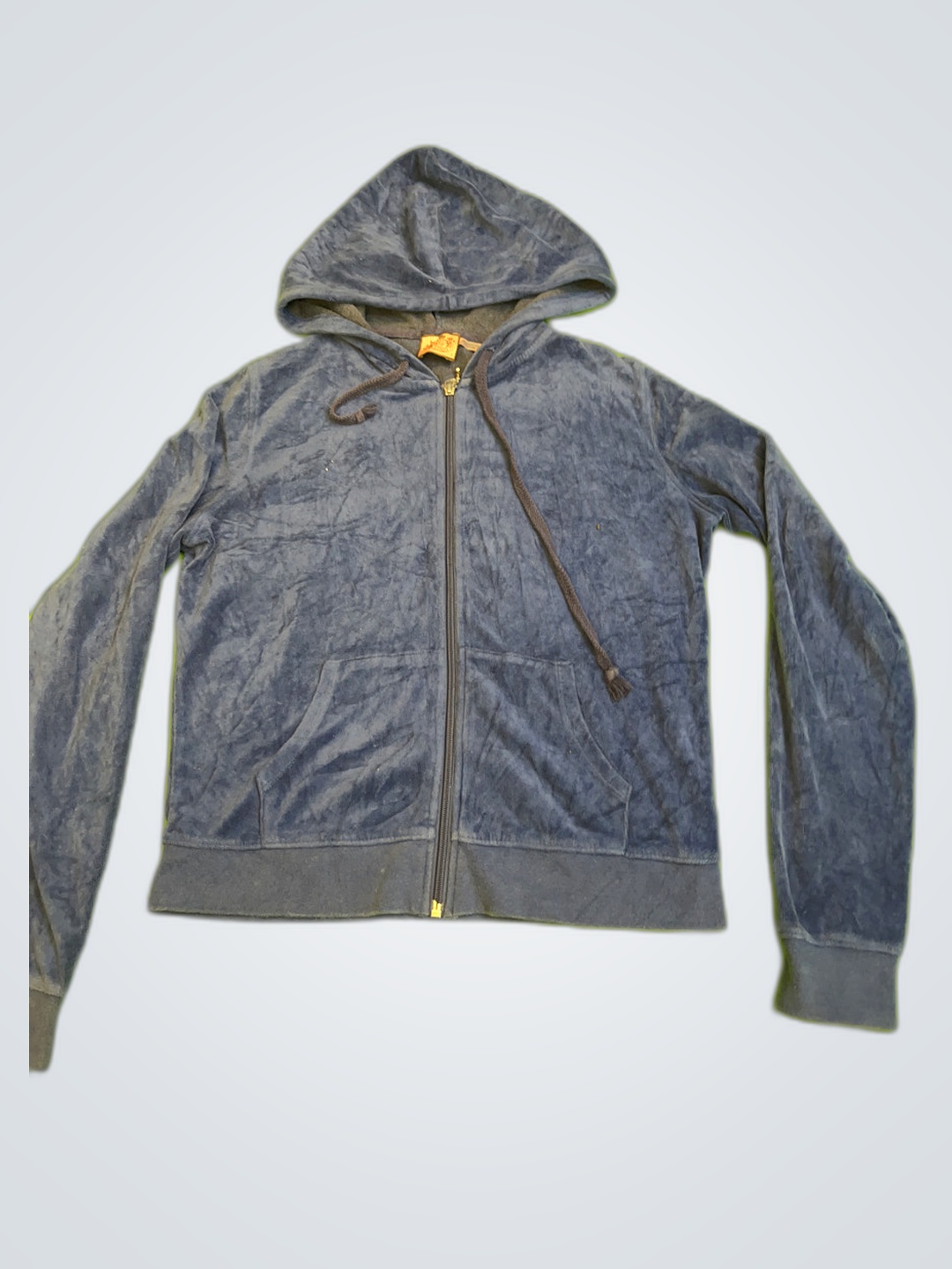 Juicy Couture Blue Velour Zip-Up Hoodie