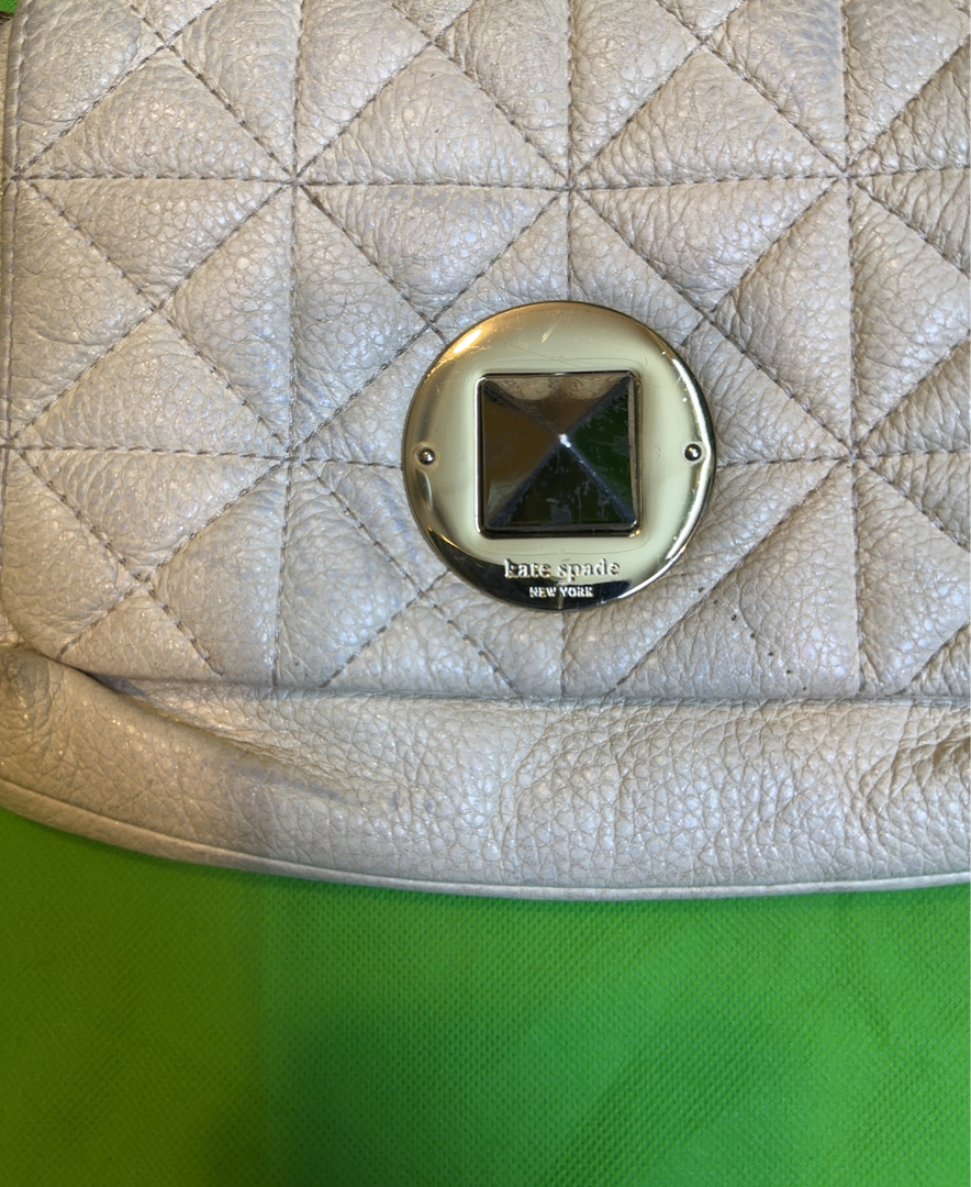 Kate Spade New York White Quilted Crossbody Bag