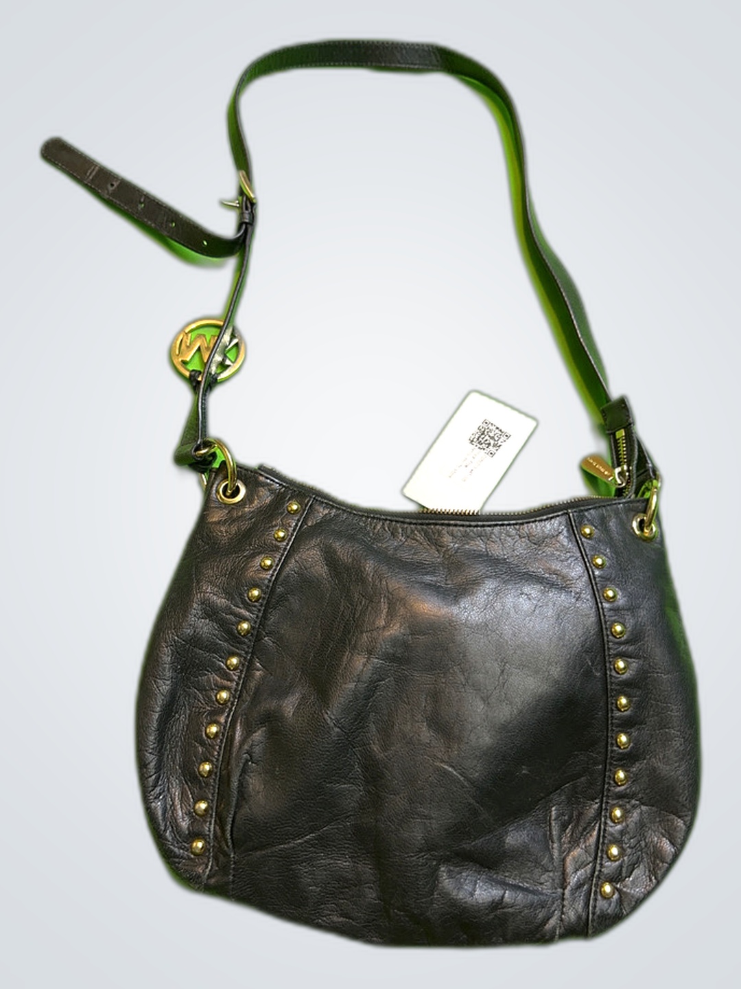 Michael Kors Black Studded Leather Shoulder Bag