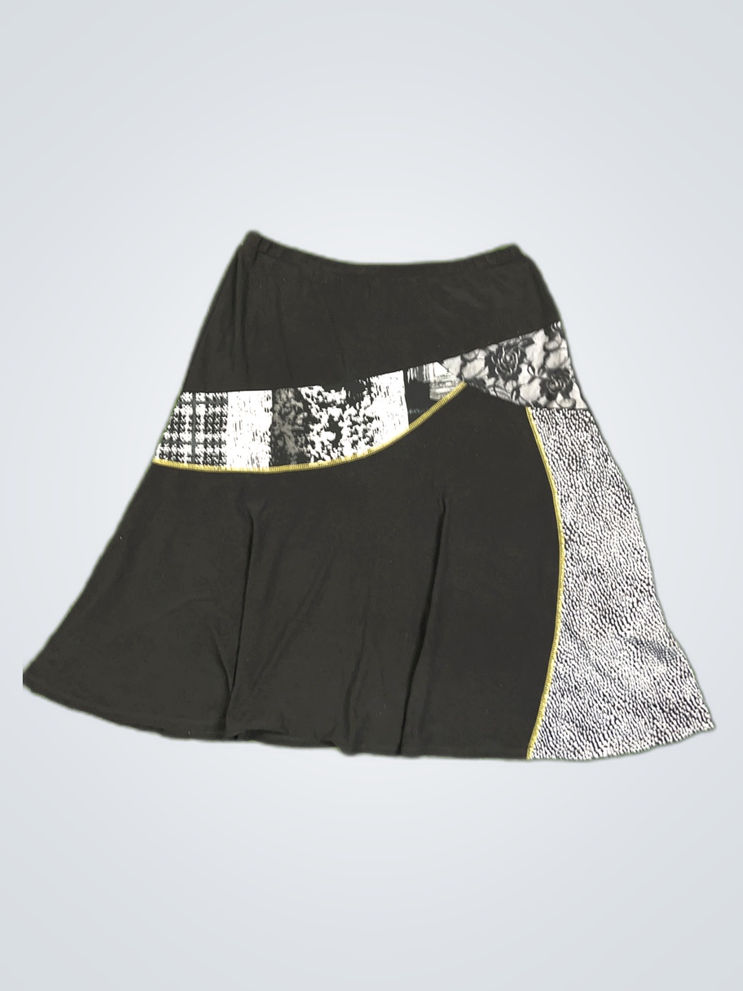 Black Patchwork Skirt