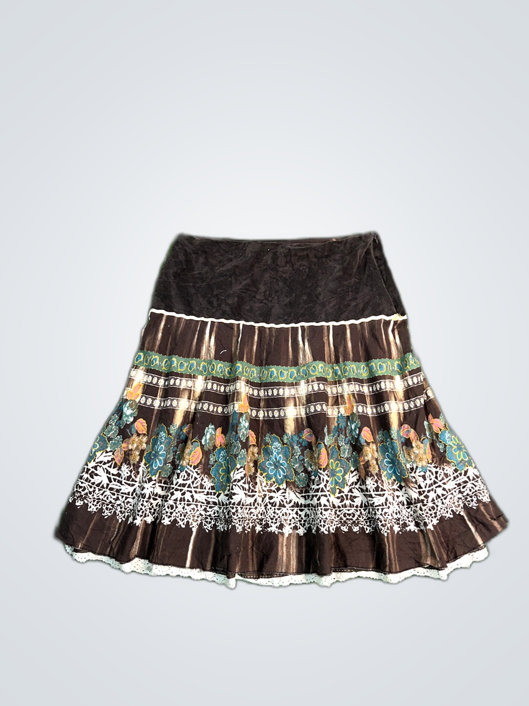Brown Floral Skirt