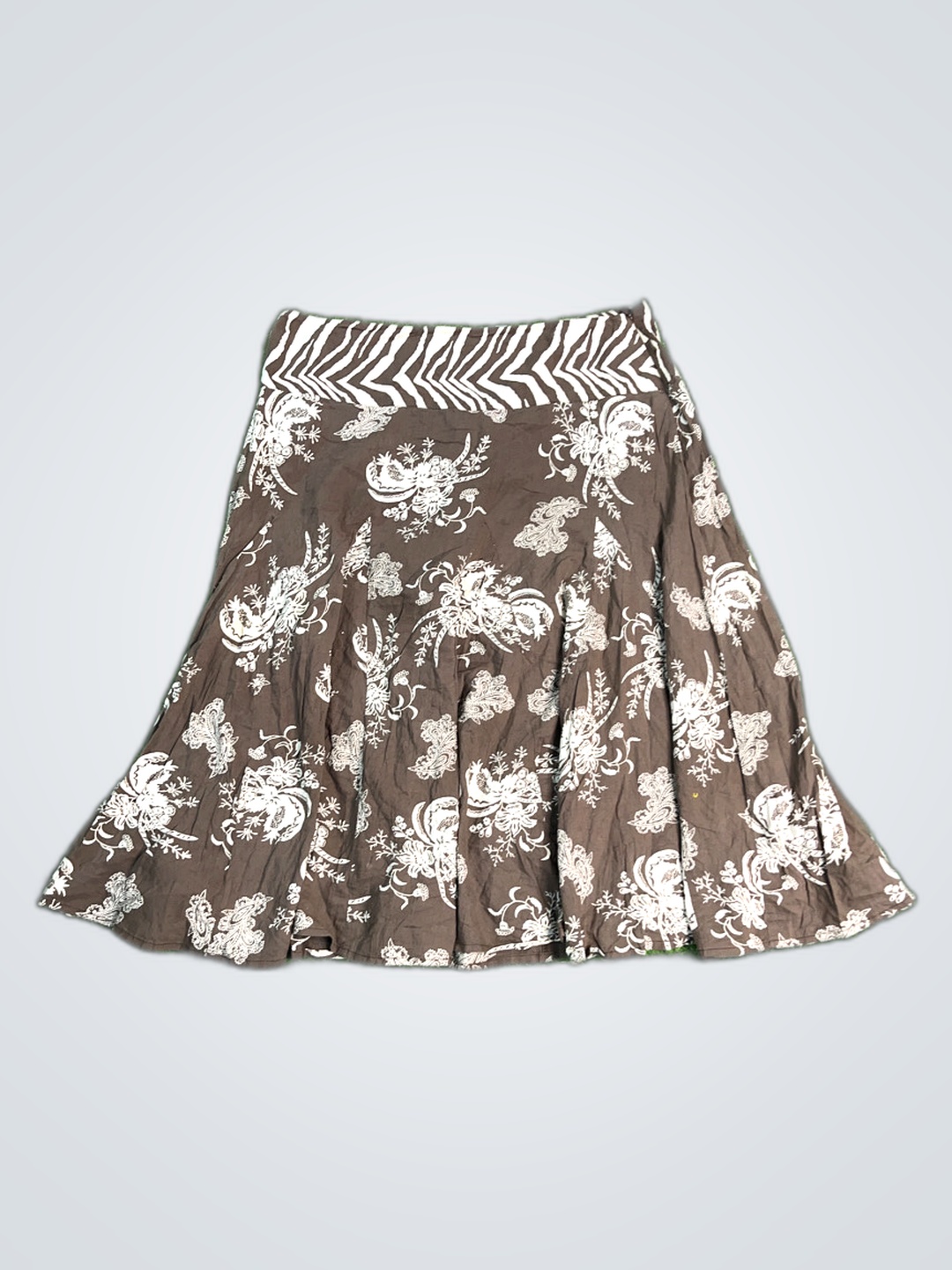 Brown Floral Skirt