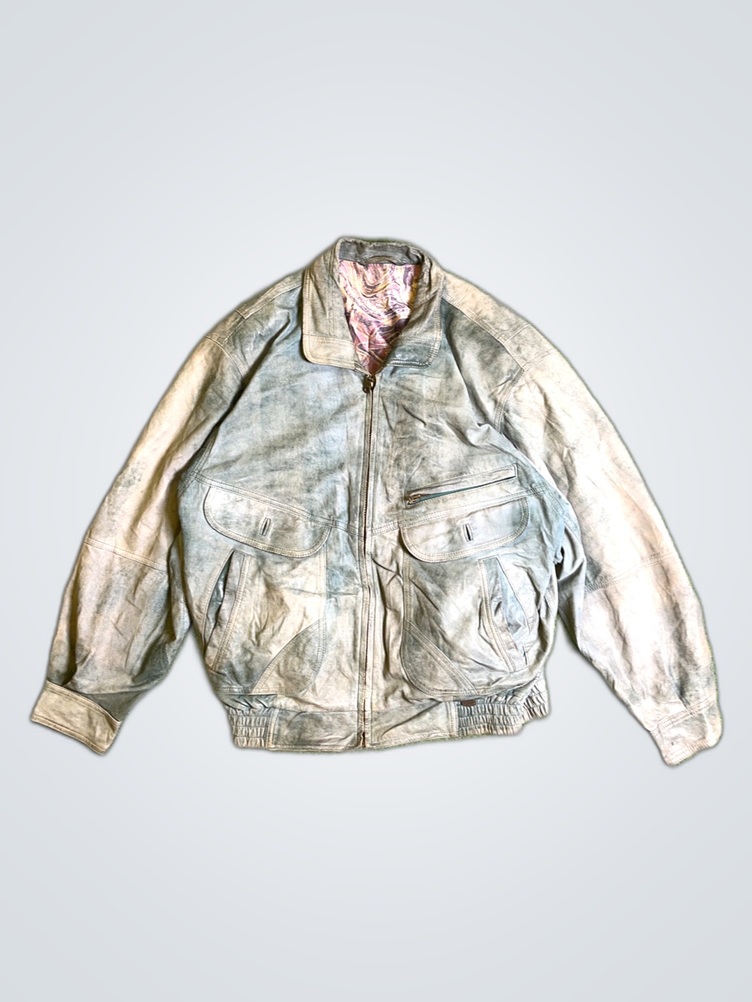 Veste en cuir grise Asgard