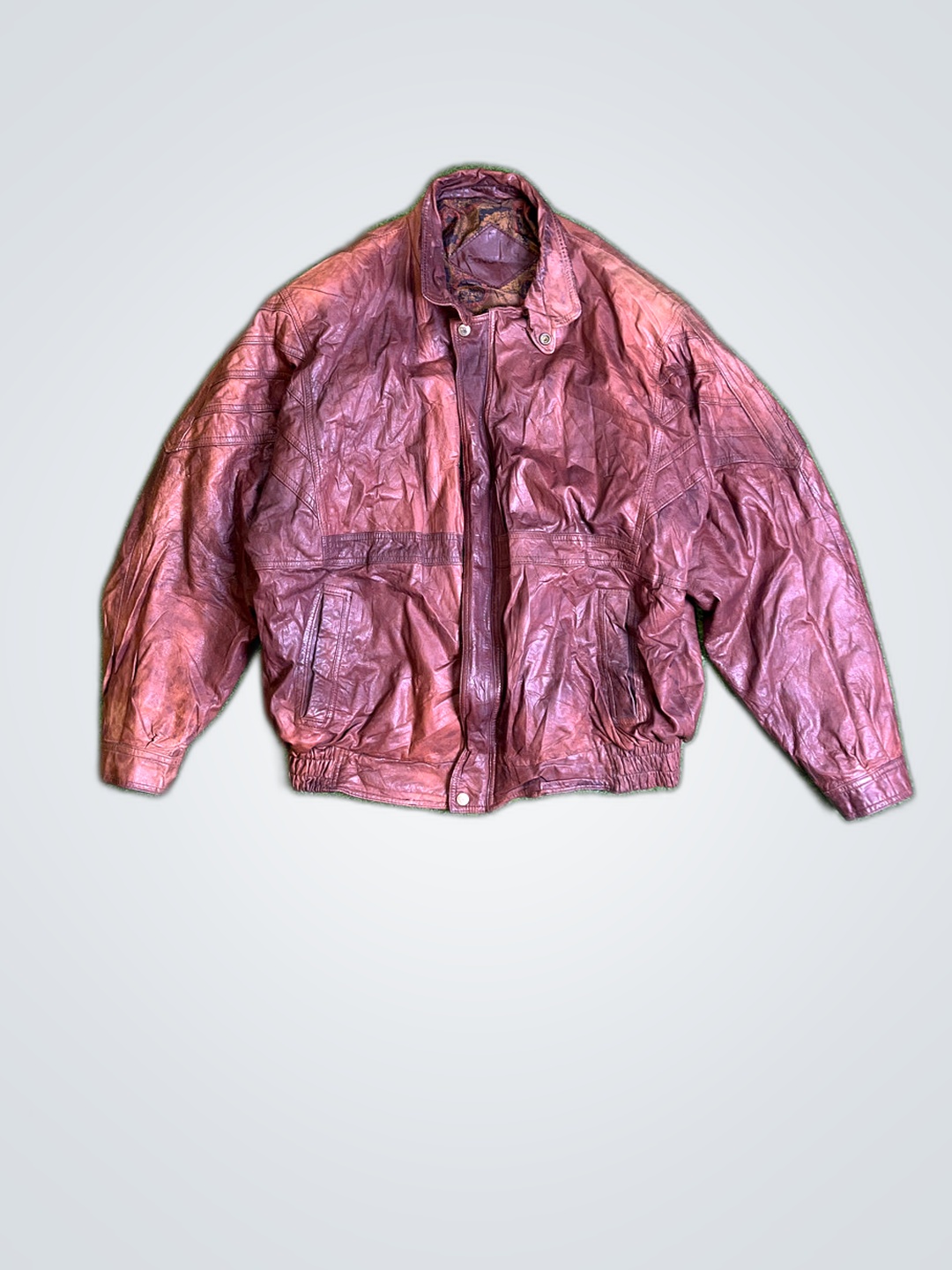 Veste en cuir marron