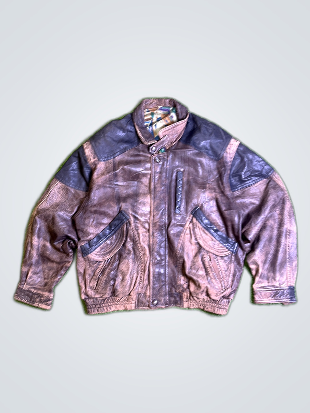 Veste en cuir marron