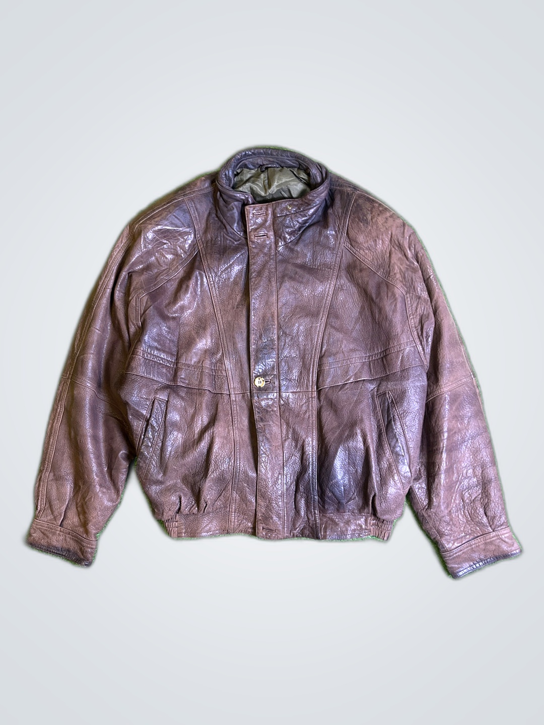Veste en cuir marron