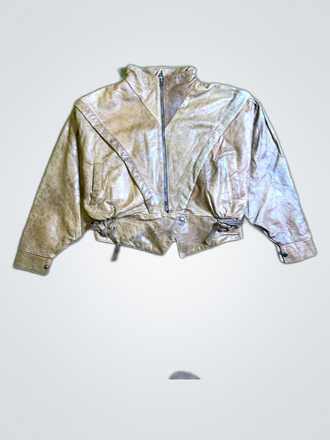 Veste en cuir marron