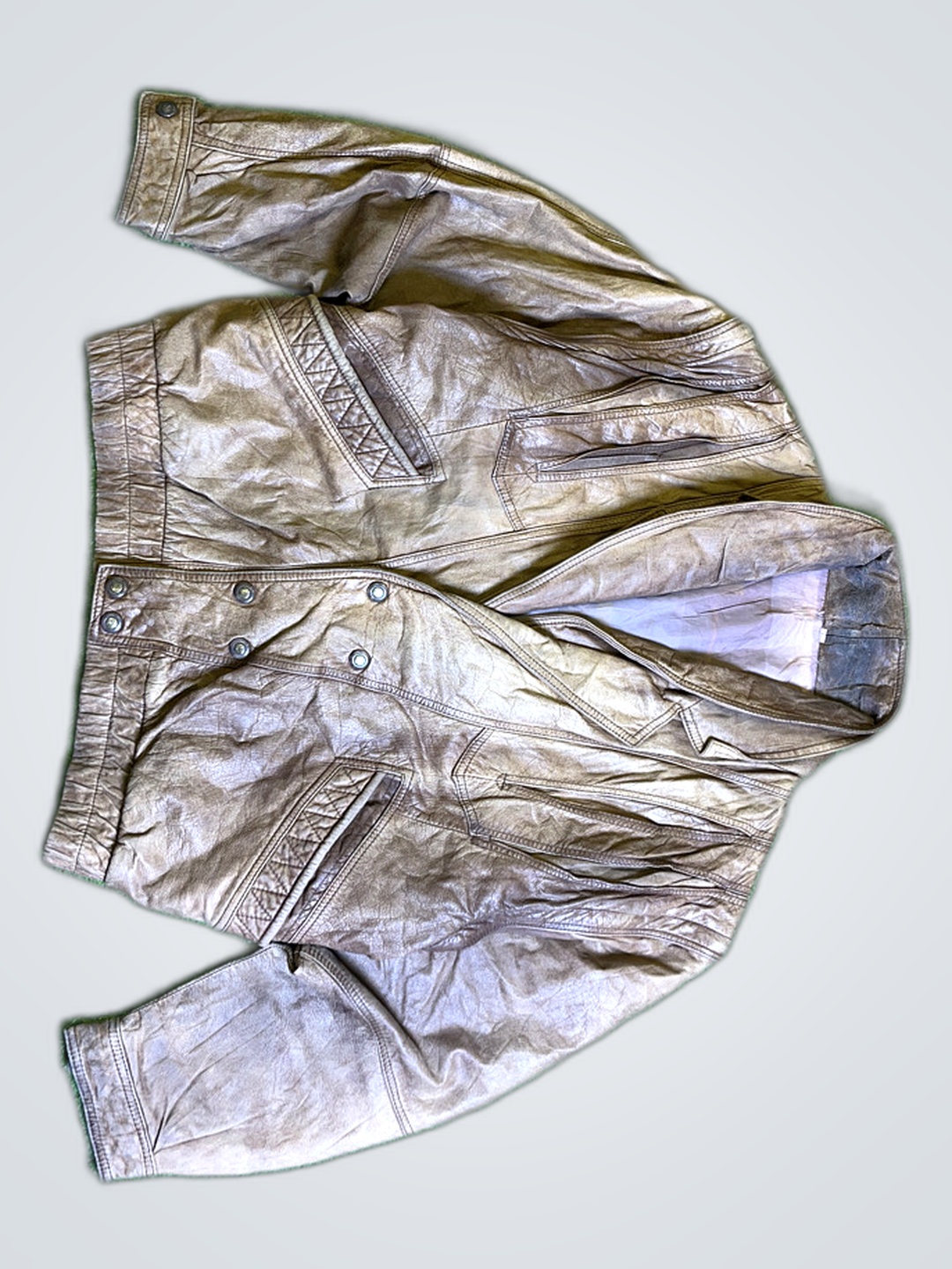 Veste en cuir marron