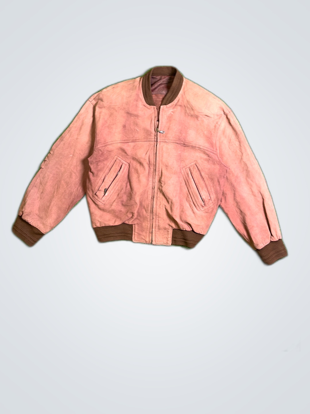 Veste en cuir rose