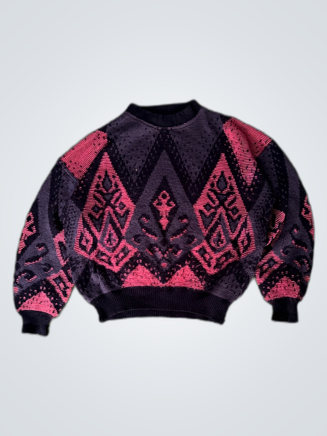 Steel Geometric Knit Sweater