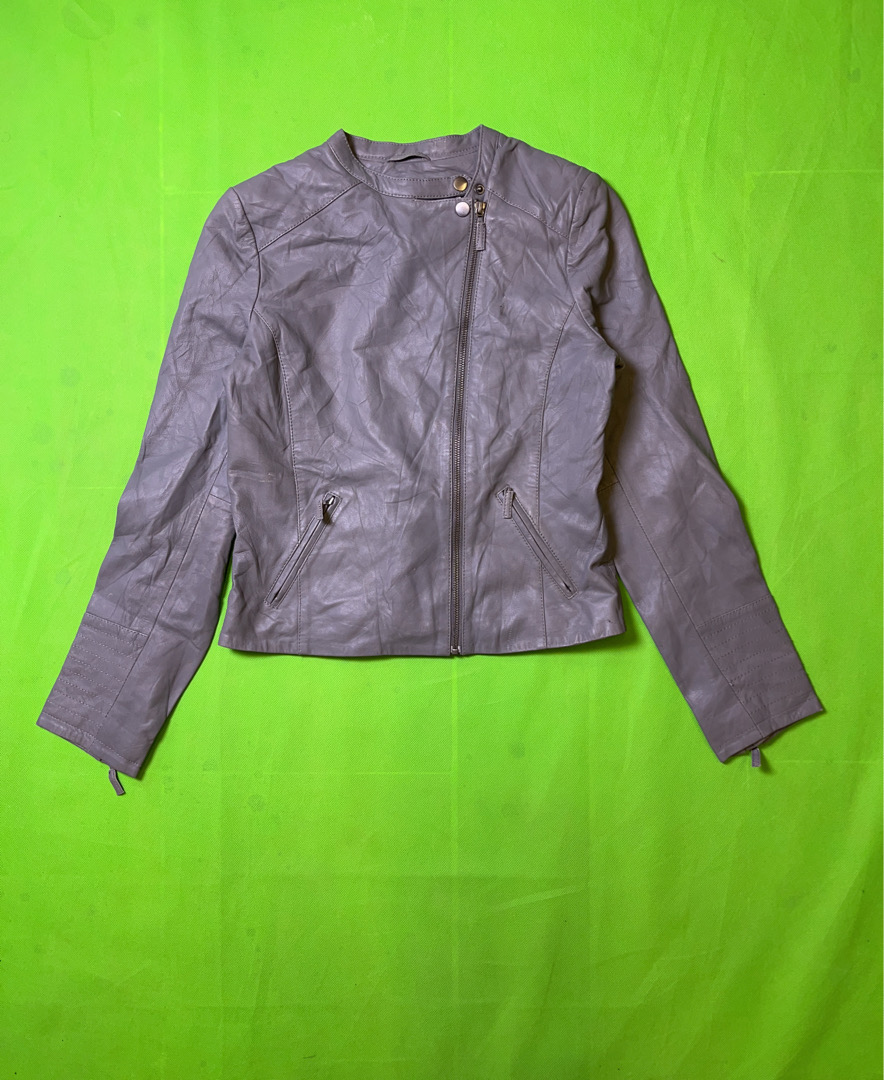 La Redoute Laura Clement Grey Leather Jacket