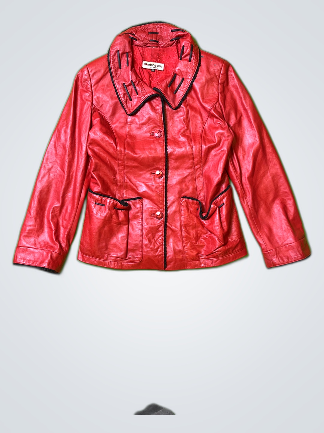 Manzolli Classic Red Leather Jacket