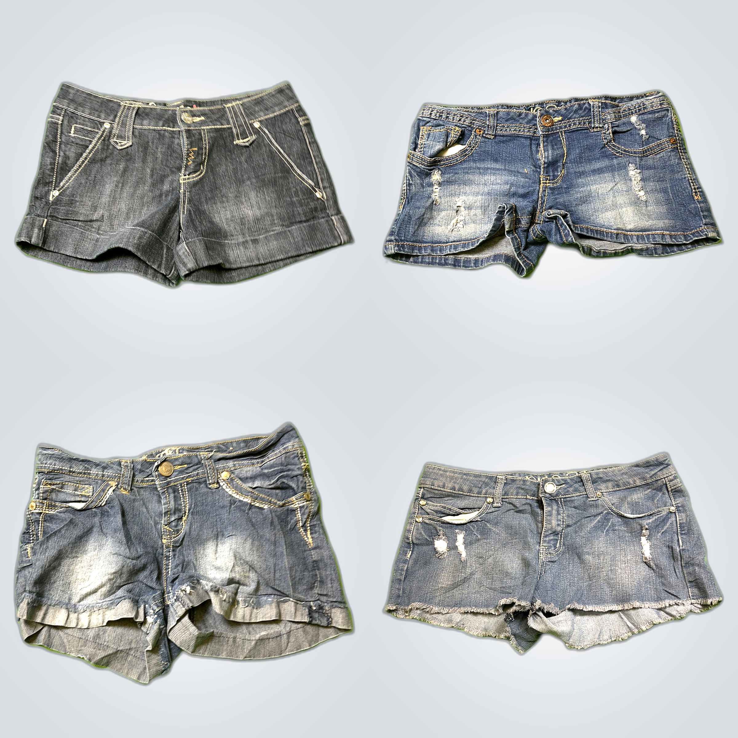 Shorts en denim déchirés Y2K
