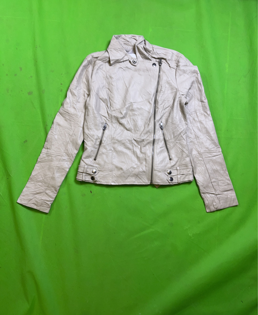 Cupcakes and Cashmere Beige Faux Leather Jacket