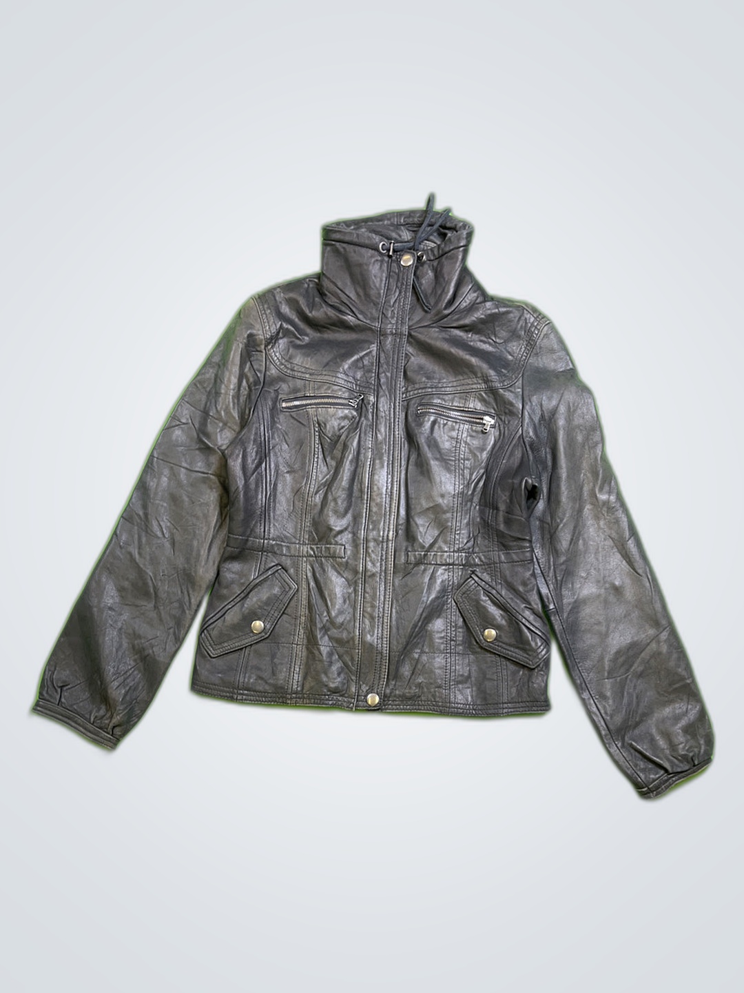 A.N.A Leather Hooded Jacket