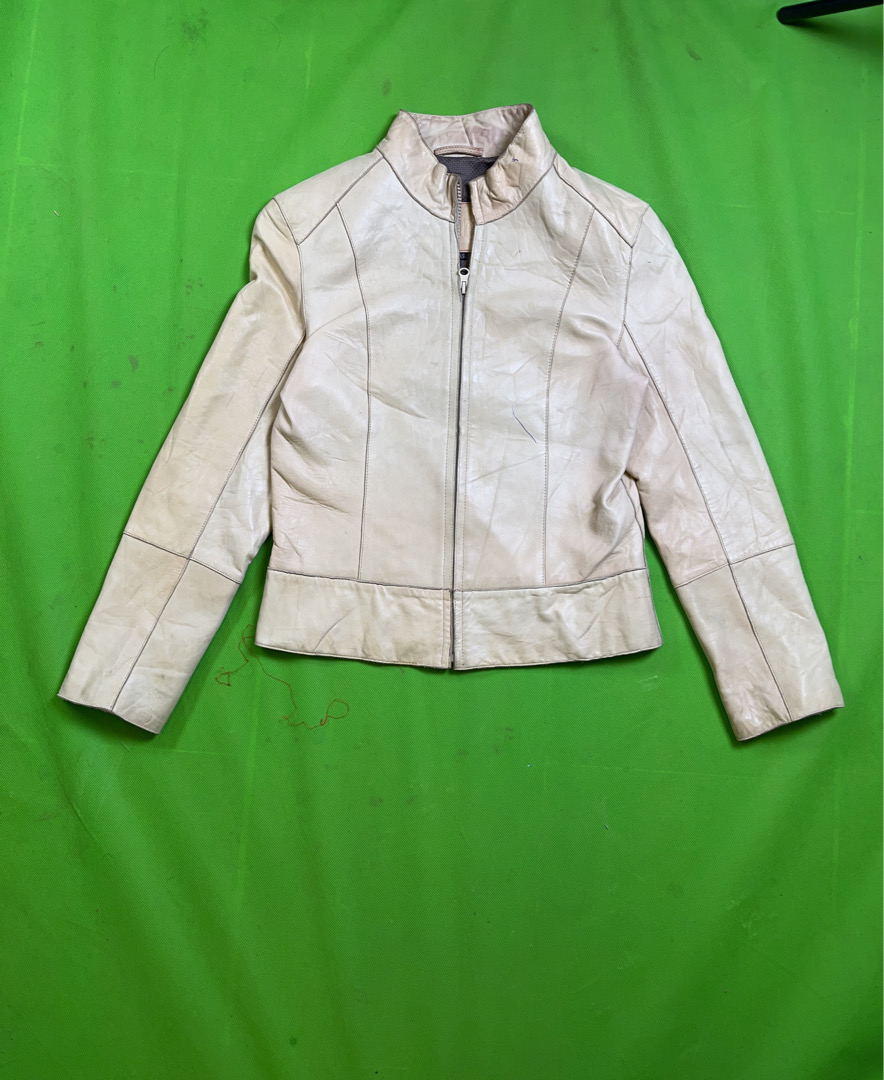 Rosleen Beige Leather Jacket