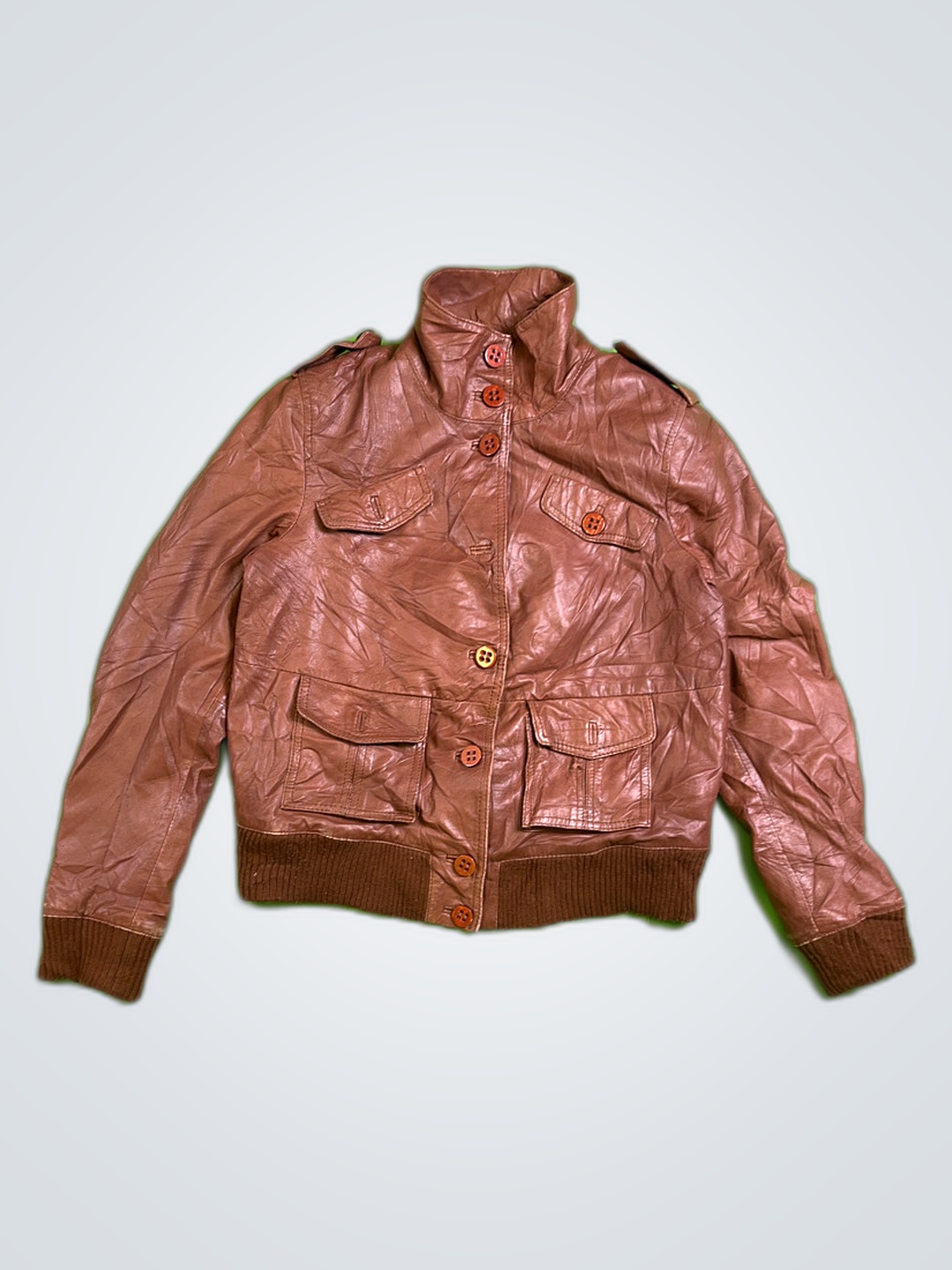 NAF Brown Leather Jacket