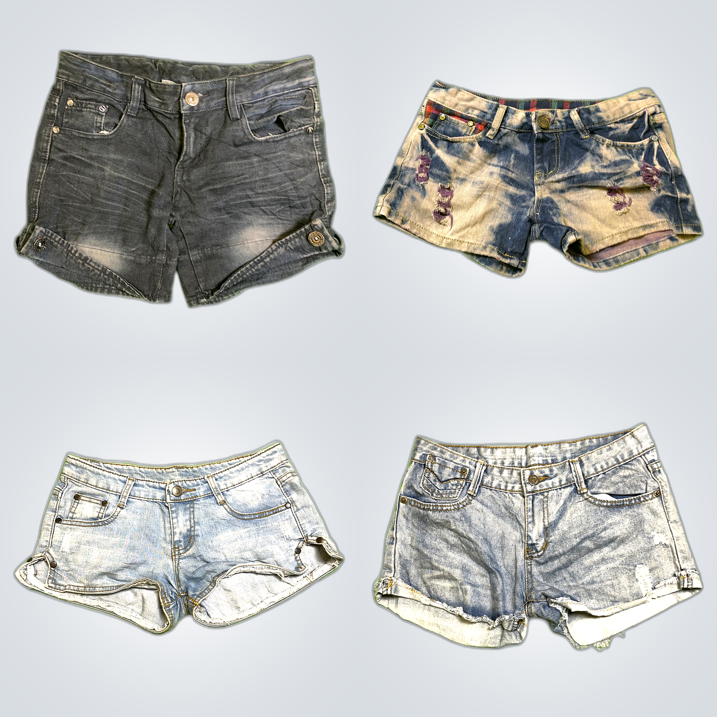 Y2K Distressed Denim Shorts