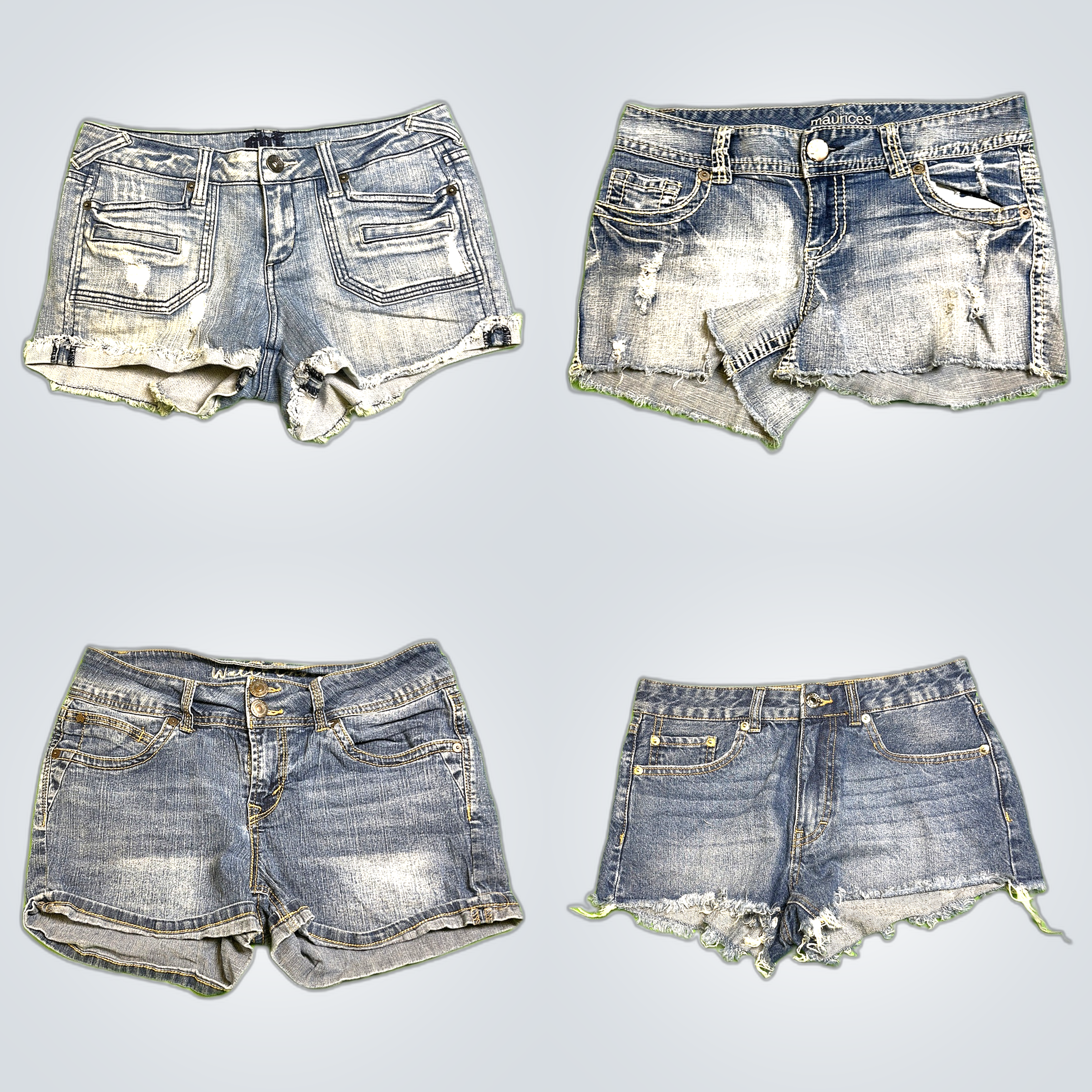 Y2K Distressed Denim Shorts