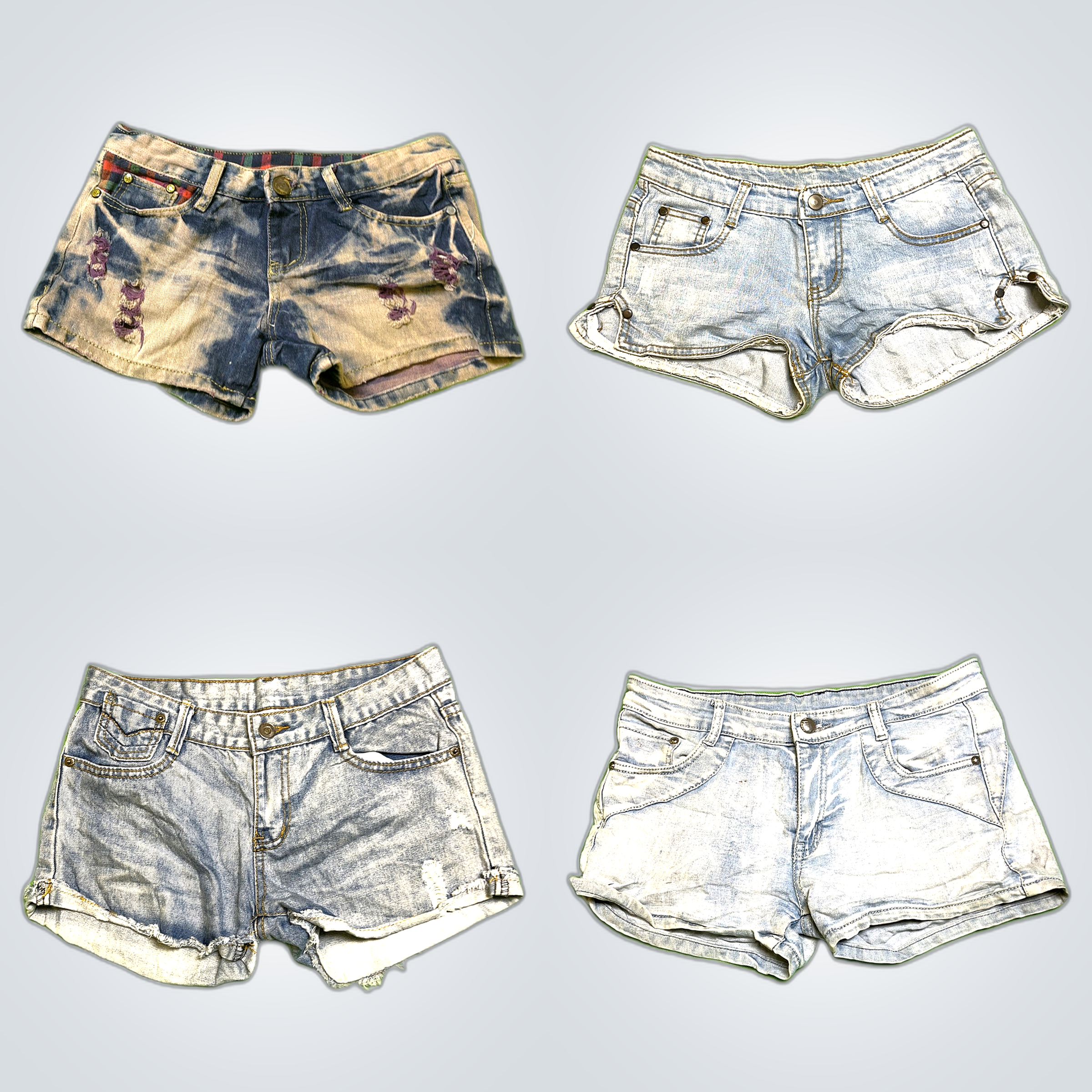 Y2K Distressed Denim Shorts