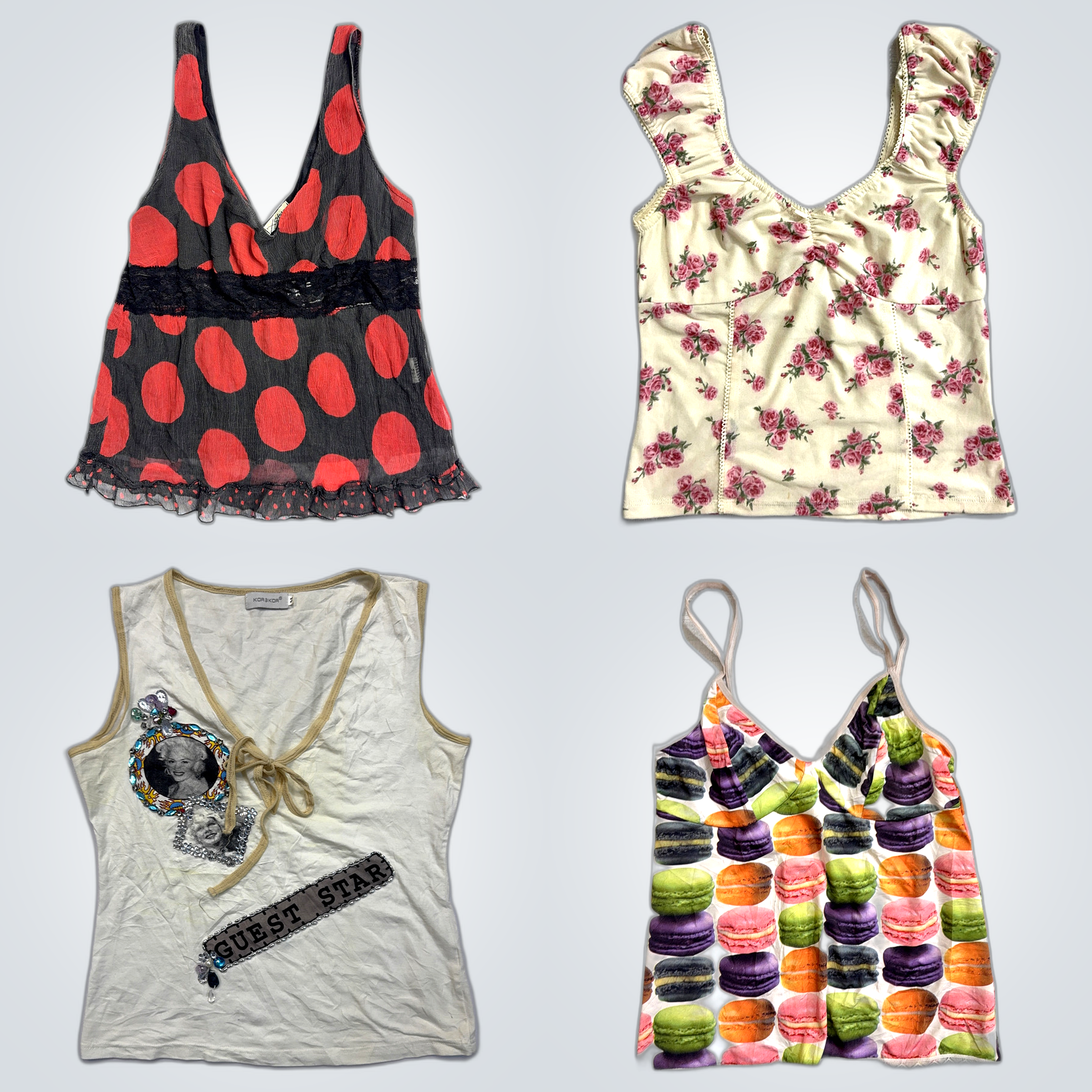 Ensemble de hauts floraux et à pois - Juillet Five..