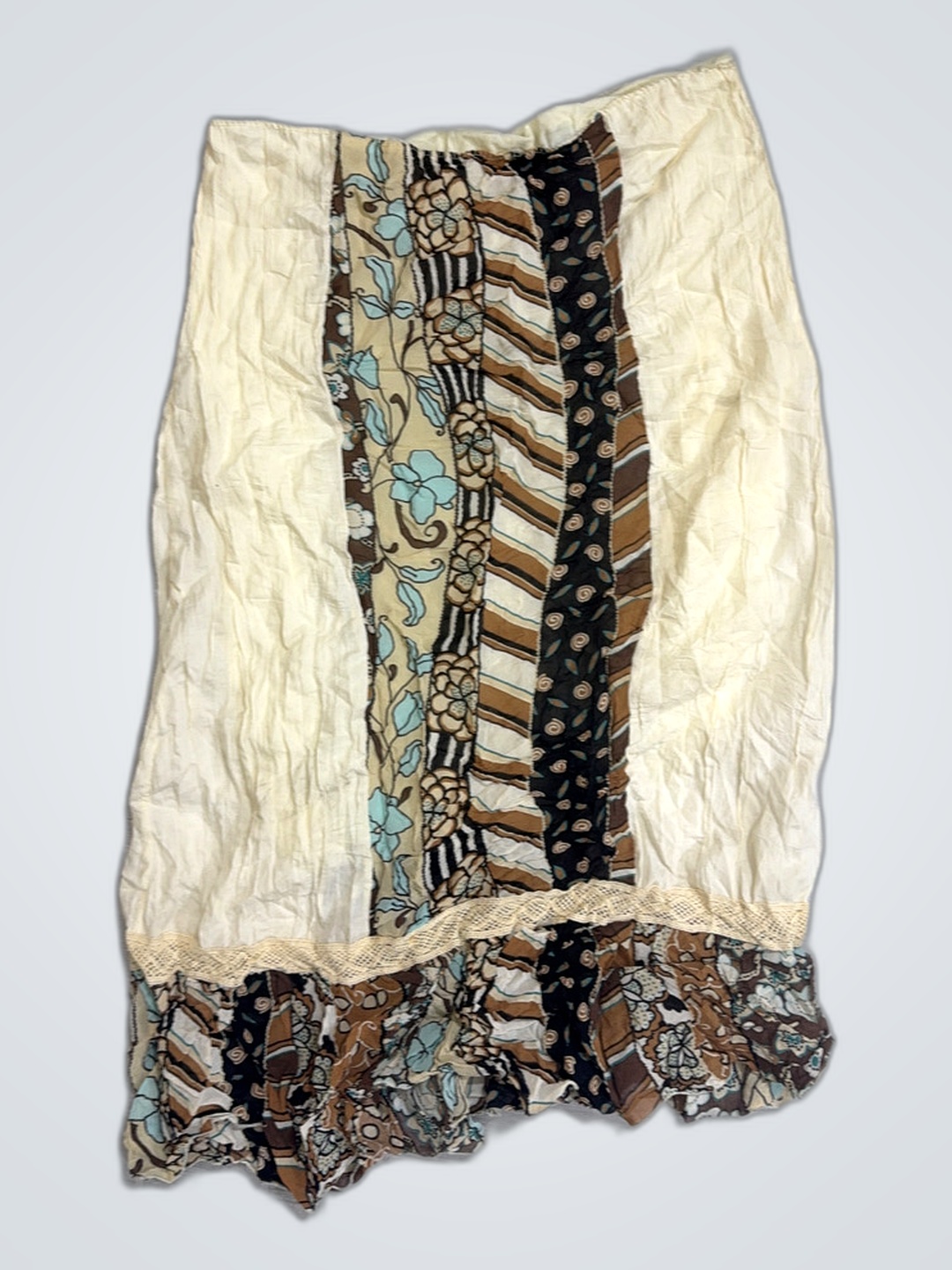 Saia Floral em Patchwork Feminina