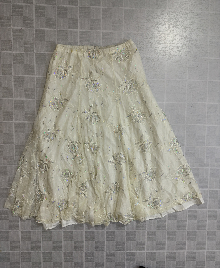 Saia Maxi Branca Embellished da Topshop