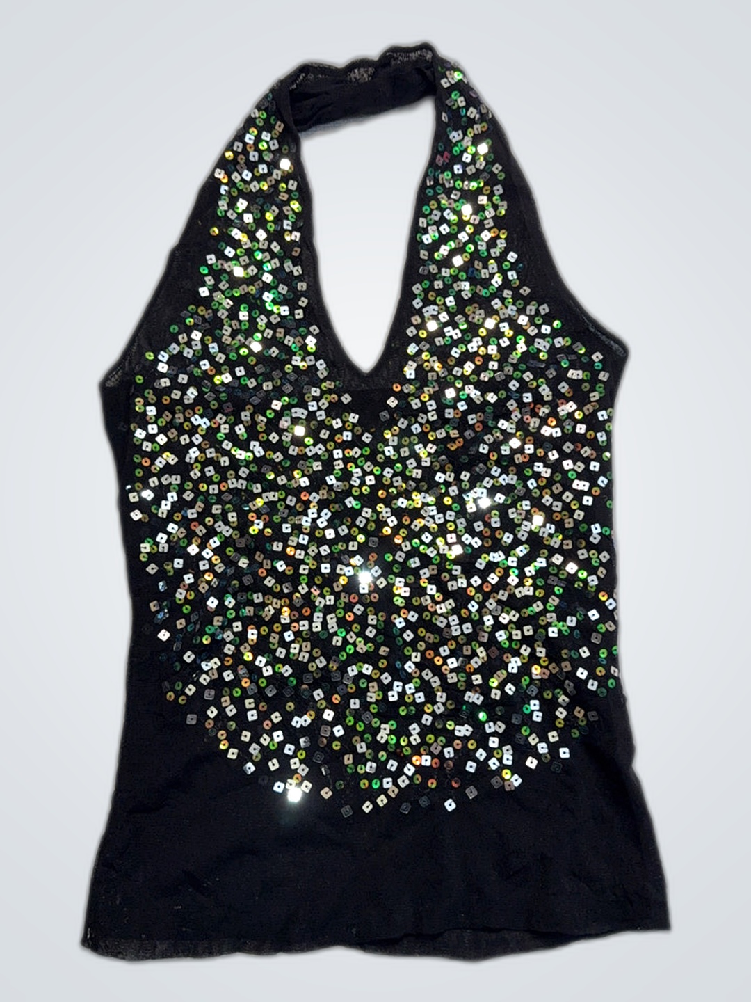 Top à col halter en sequins