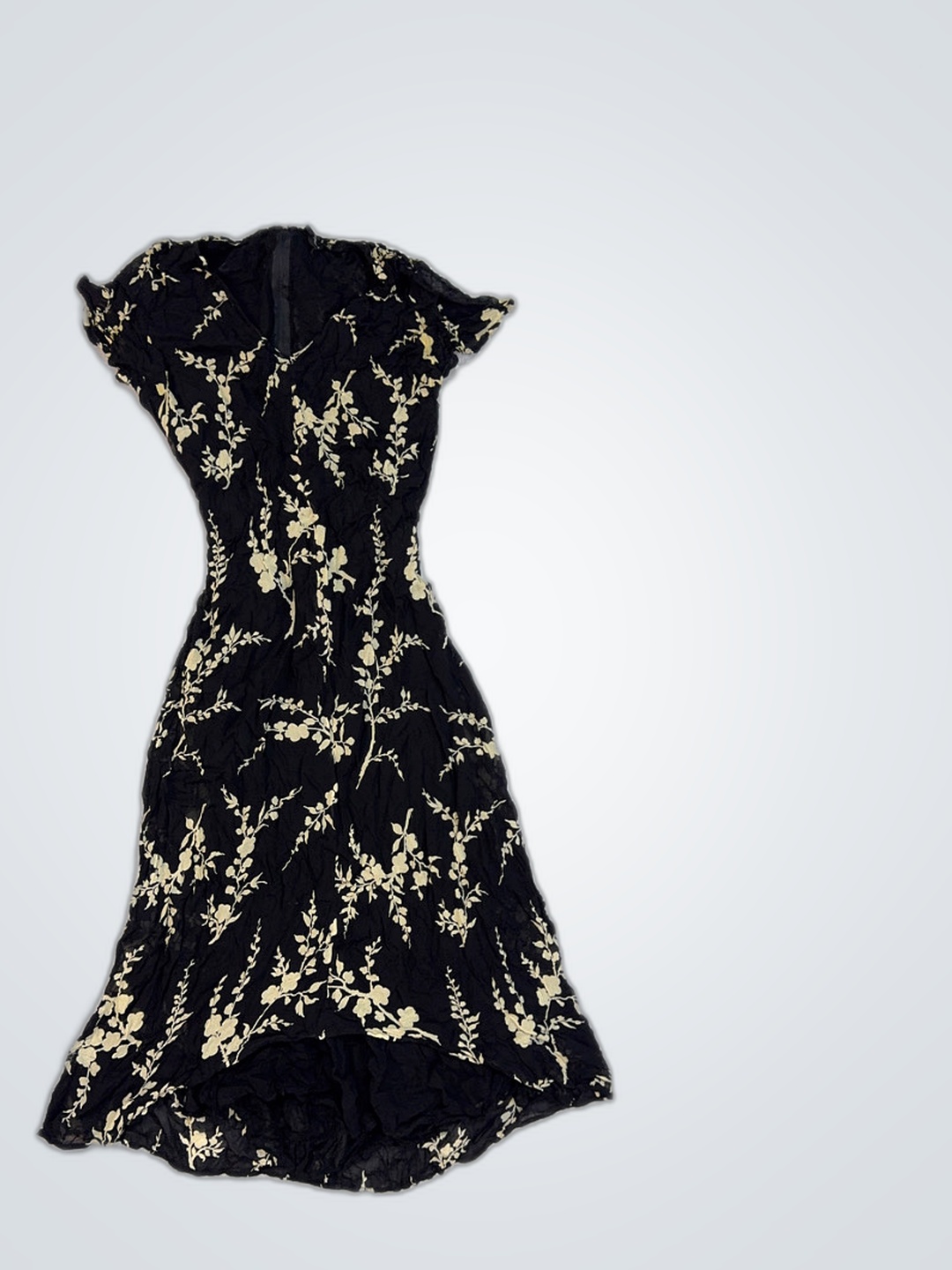 Nico Black Floral Midi Dress