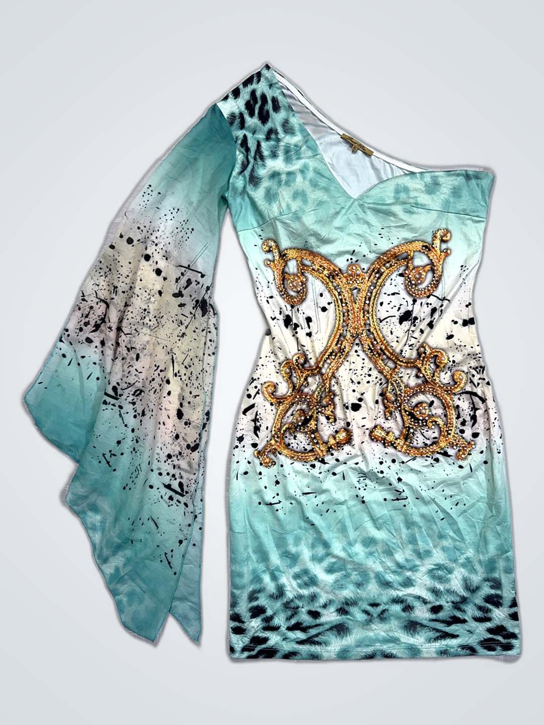 Sweet Miss One-Shoulder Leopard Print Party Dress