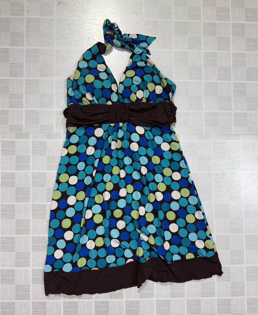 Unbranded Polka Dot Halter Mini Dress