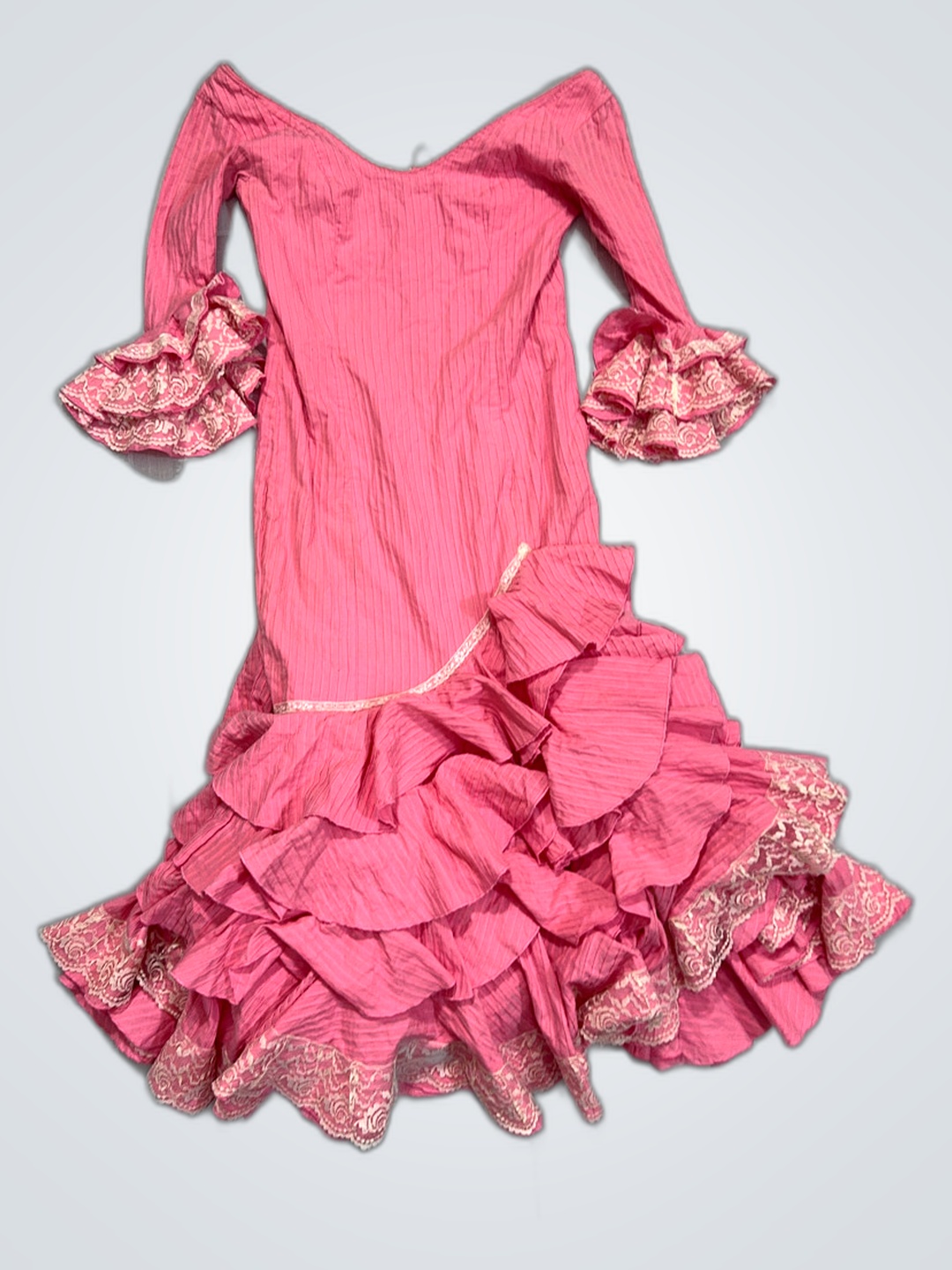Unbranded Pink Off-Shoulder Ruffle Dress
