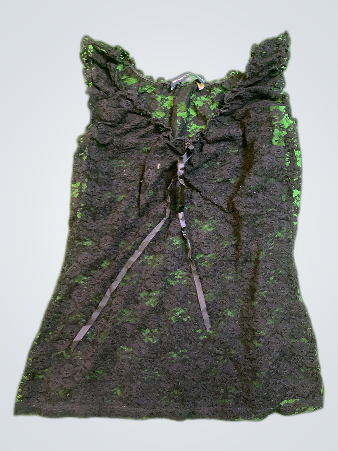 Blusa Sheer de Encaje Negro Brandy Melville