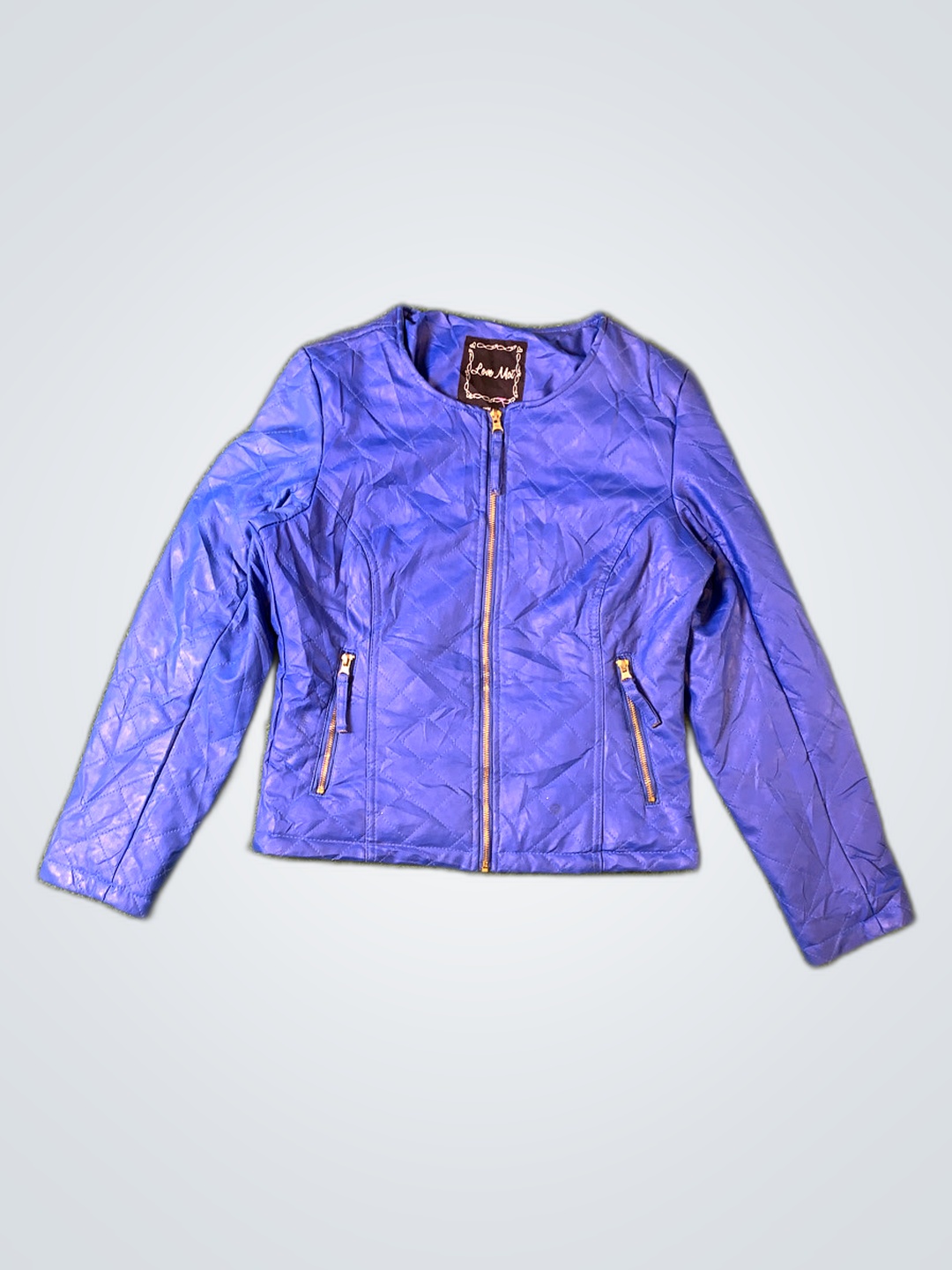 Love Moi Blue Leather Jacket